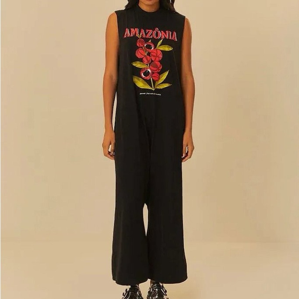 FARM Rio Amazônia Guaraná Graphic Wide Leg Jumpsuit Medium